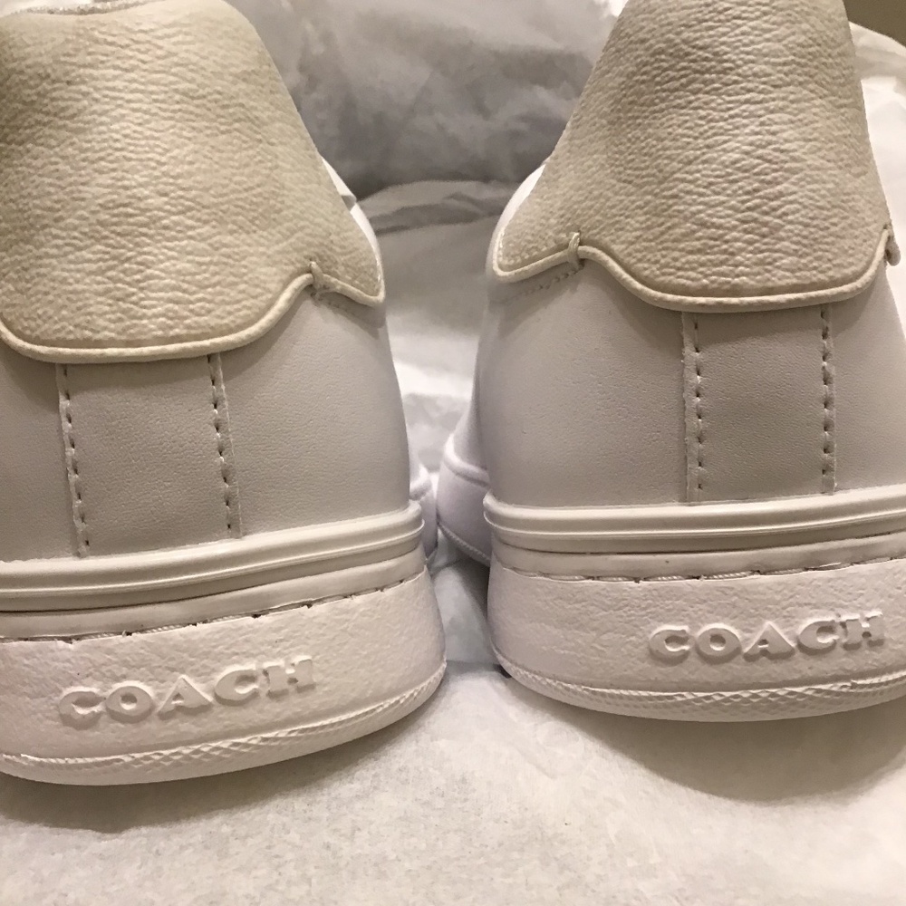 COACH ALL LEATHER OPTIC WHITE SIGNATURE SNEAKERS MENS - Picture 5 of 16